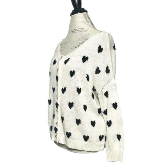 Moth Anthropologie | Women | Alpaca Wool Blend Heart Open Knit Cardigan | Medium - Picture 3 of 11